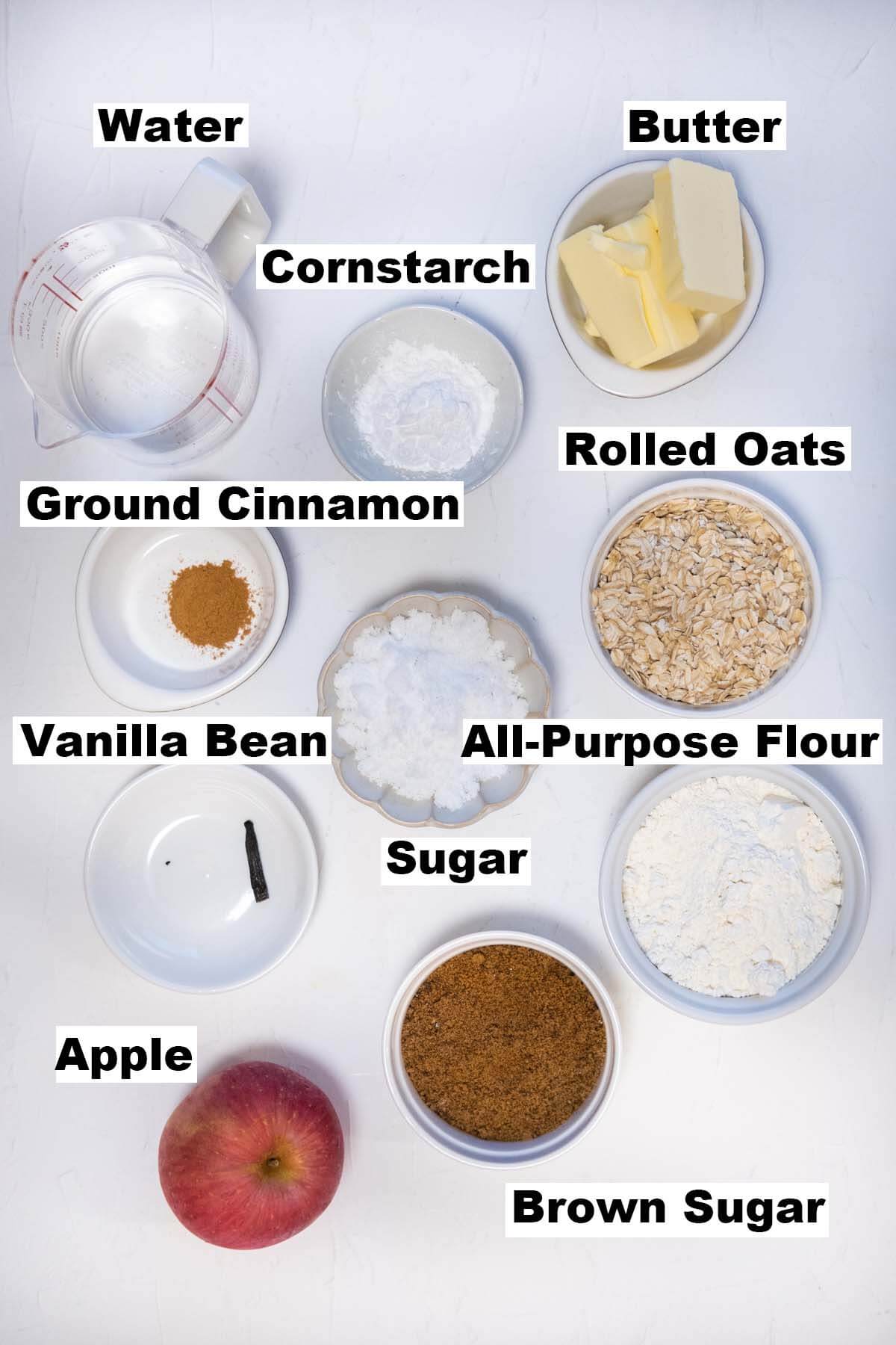 Apple crisp ingredients. 