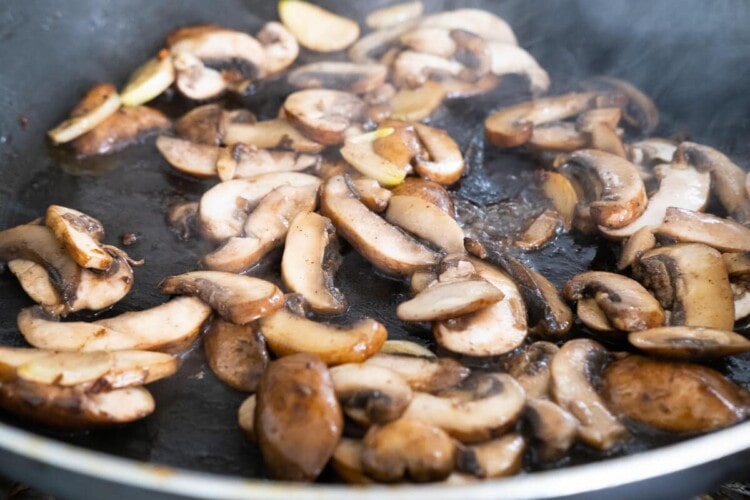 saute the mushrooms until brown