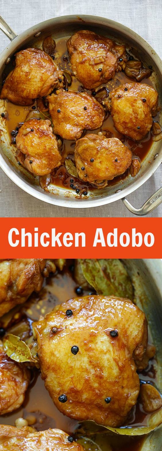 Chicken Adobo - crazy delicious Filipino chicken adobo recipe made in one pot. Chicken Abodo is an easy dinner for the entire family | rasamalaysia.com