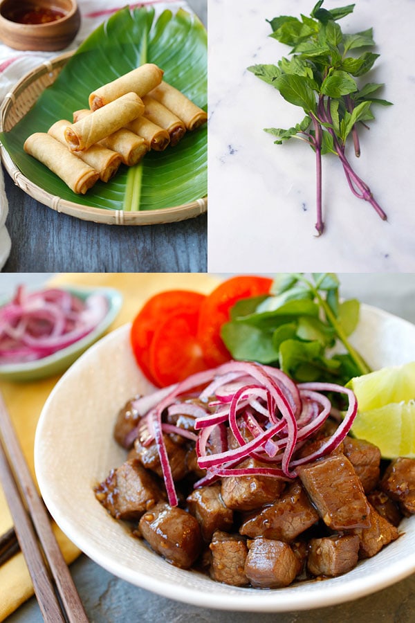 Easy Asian Takeout - Vietnamese spring rolls and Shaking Beef. Get the recipes exclusively on Easy Asian Takeout ebook! | rasamalaysia.com