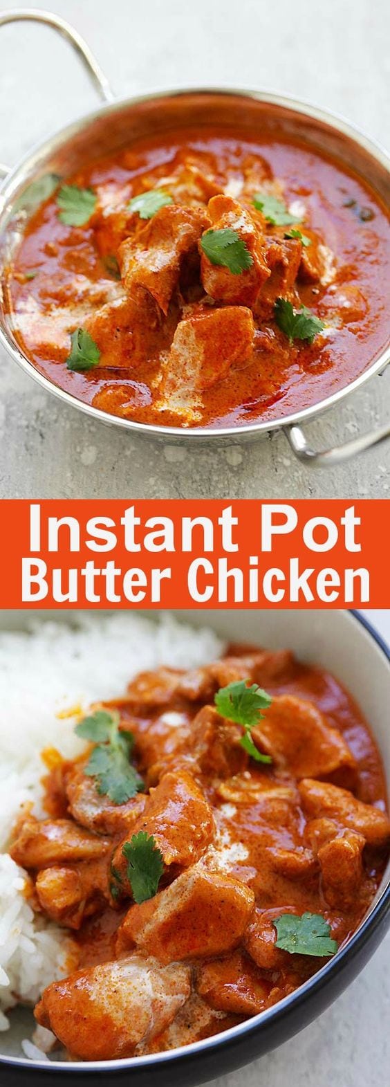 Instant Pot Butter Chicken - the best Indian butter chicken recipe with rich, creamy and delicious tomato butter chicken sauce. This easy recipe takes only 10 minutes | rasamalaysia.com