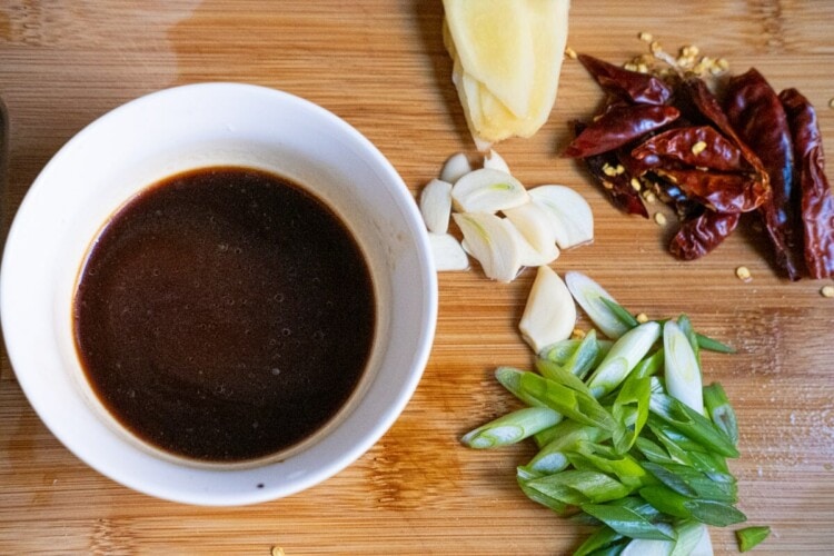 Whisk the ingredients for Kung Pao sauce