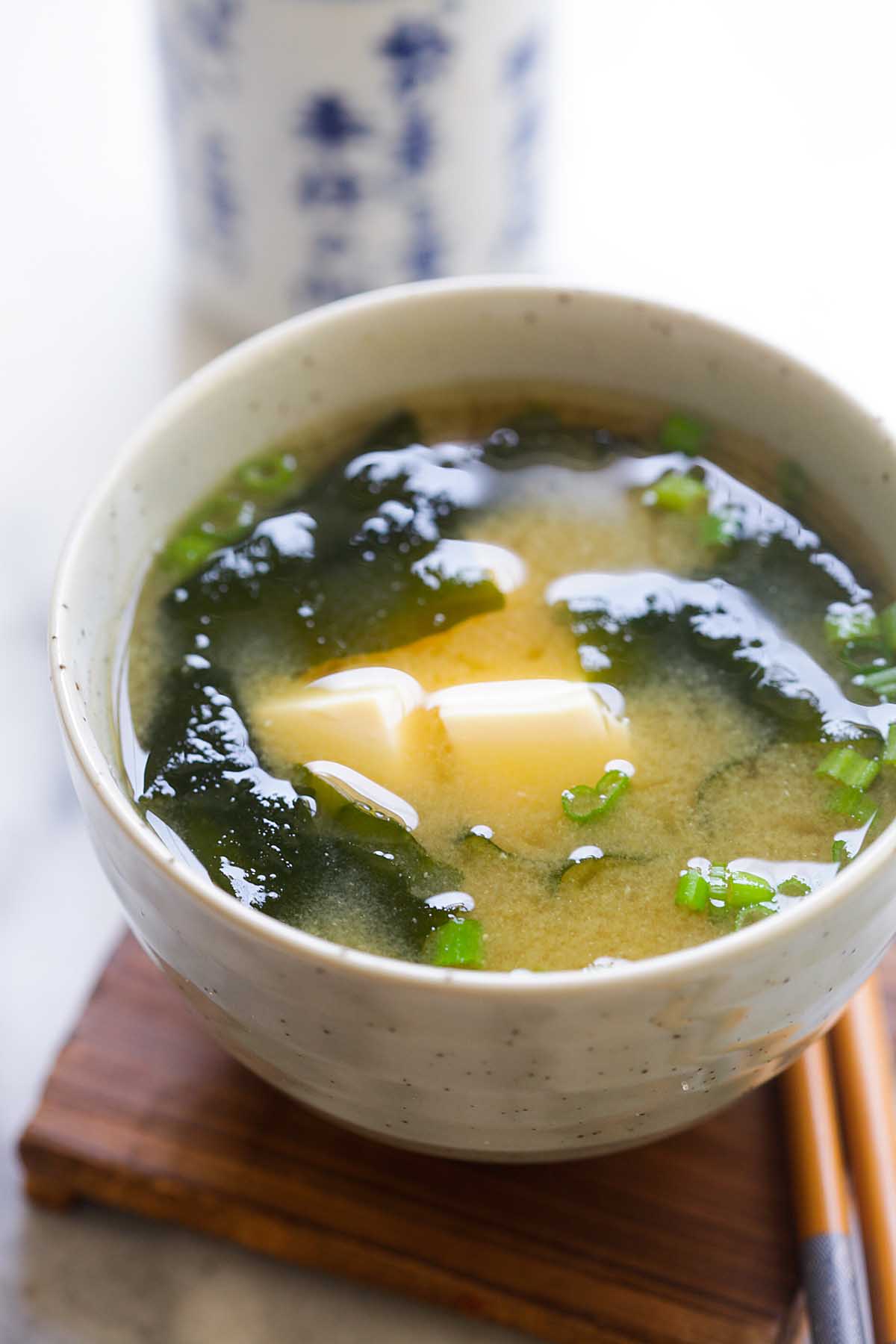 Miso soup with tofu.