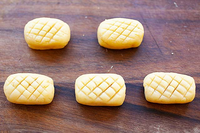 Pineapple tarts before baking in the oven.