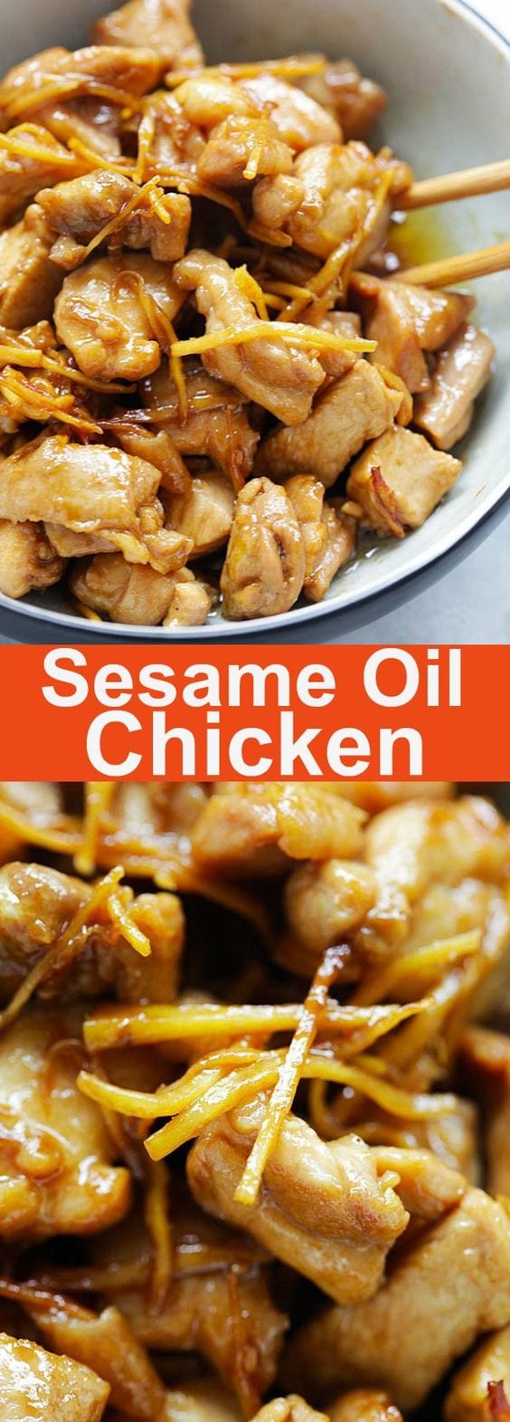 Sesame Oil Chicken (麻油鸡) recipe - This a really homey and humble chicken dish that is both delicious and easy to make. It takes only a few ingredients, and the great taste complements steamed white rice. | rasamalaysia.com