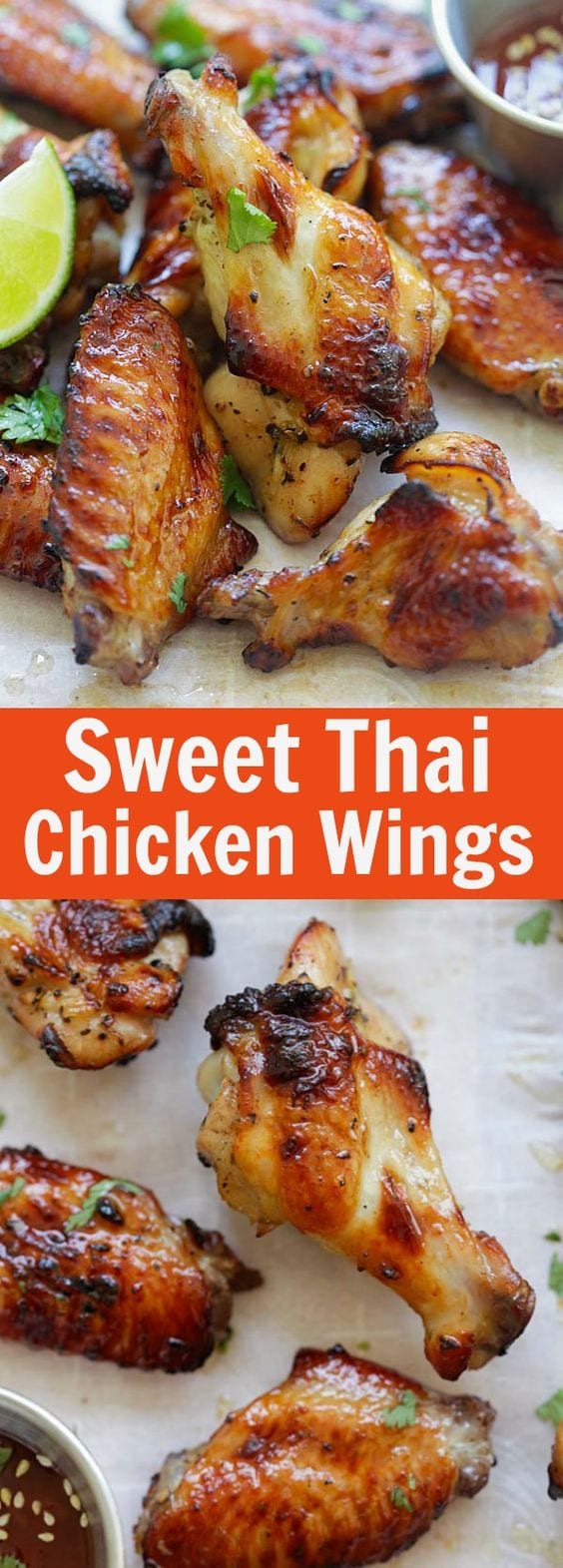 Sweet Thai Chicken Wings - perfectly grilled chicken wings with sweet Thai seasoning. Crazy delicious wings you can't stop eating | rasamalaysia.com