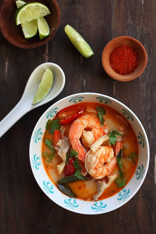 Tom Yum - the BEST Thai Tom Yum recipe you'll find online. Loaded with shrimp, mushroom, Tom Yum soup is spicy, sour, savory and addictive | rasamalaysia.com